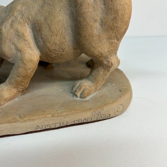 Austin Prod Beagle Dog and Turtle Sculpture 1980 "Curious" By Patrice Hannon - Picture 4 of 13